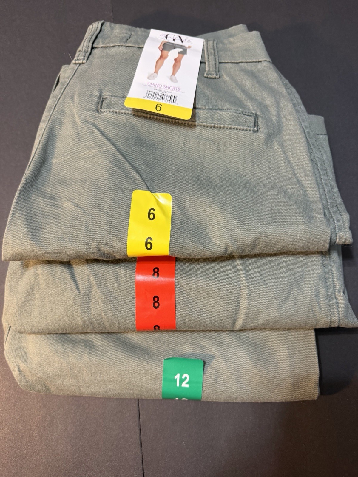 NWT Gloria Vanderbilt Women’s Chino Shorts, Green, Size 12 NEW FREE SHIP