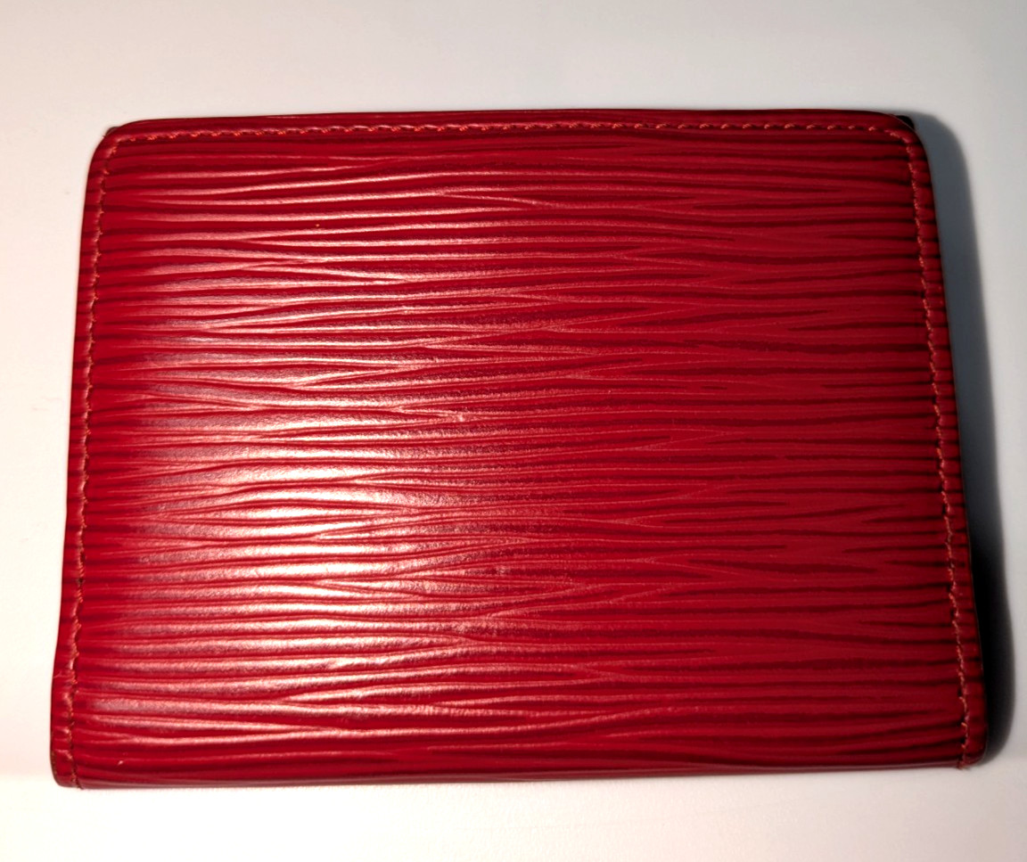 LOUIS VUITTON EPI LUDLOW RED LEATHER WALLET COIN POUCH CARD HOLDER CASE TRIFOLD