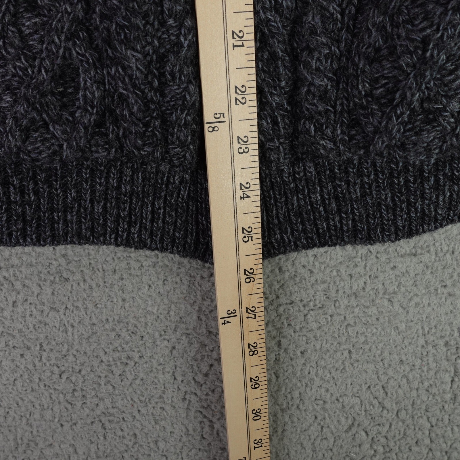 Aran Crafts Cardigan Sweater Mens Medium Gray Merino Wool Full Zip Cable Knit