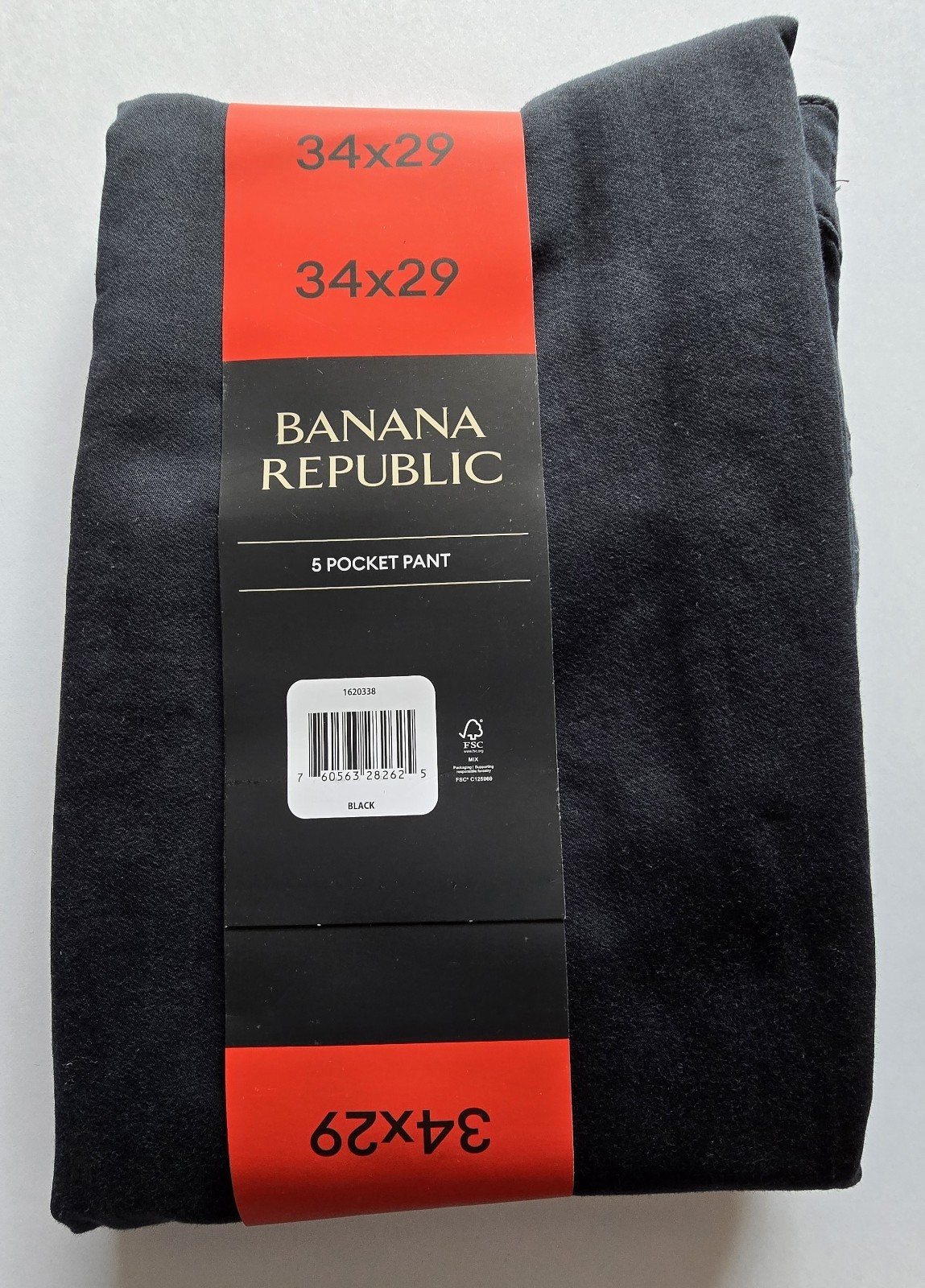 Banana Republic Men’s 5 Pocket Pant Slim Fit Black 34×29