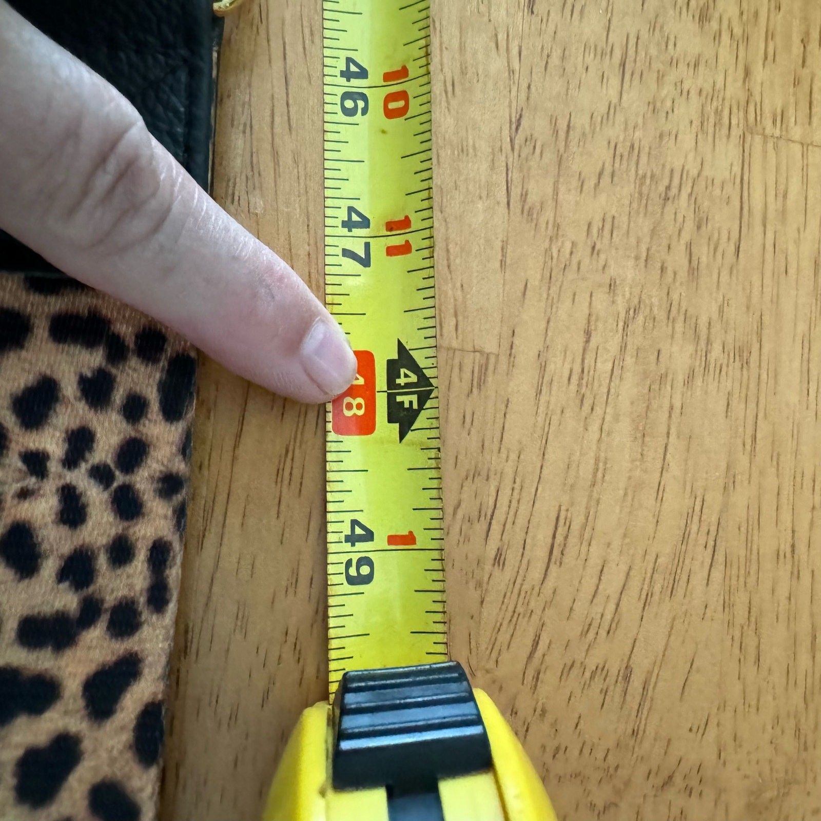 New Mautto Cheetah Leopard Print Handbag Strap 1.5″ Wide 48″ Long Gold Tone