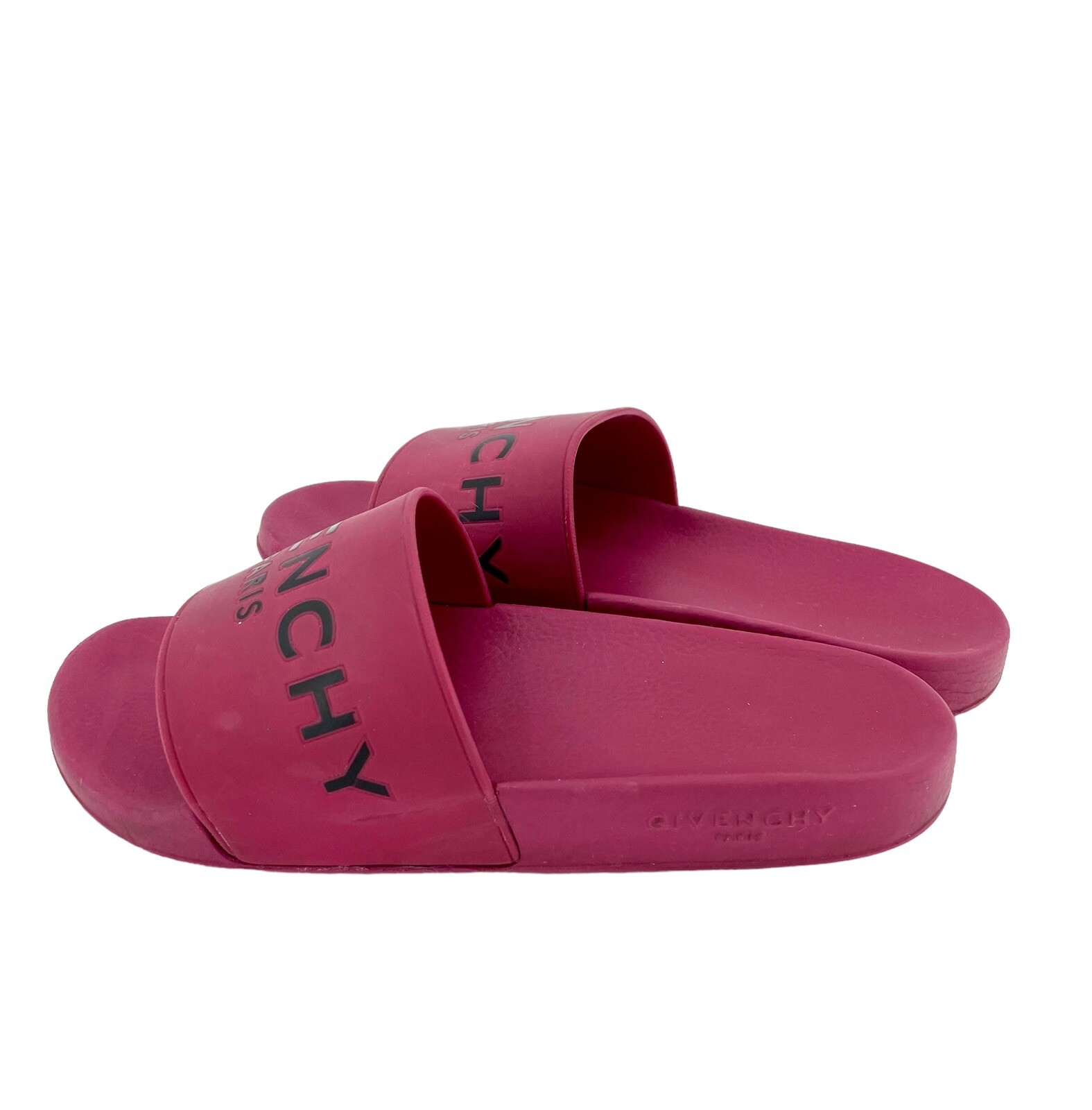 Givenchy Berry Red Slide Sandals Synthetic Rubber SZ 37 EU SH04