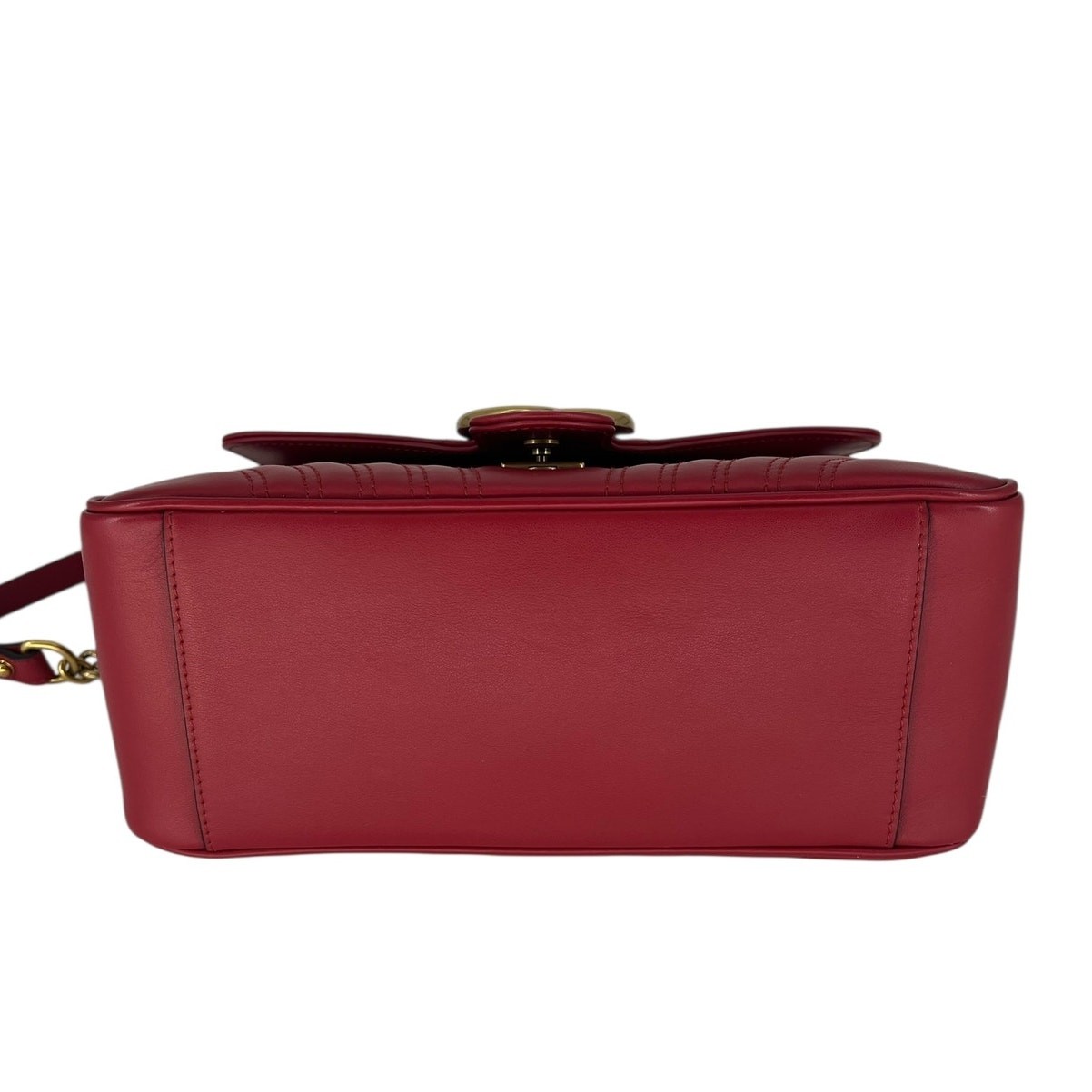 Gucci GG Marmont Small Matelasse Leather Top Handle Bag Hibiscus Red