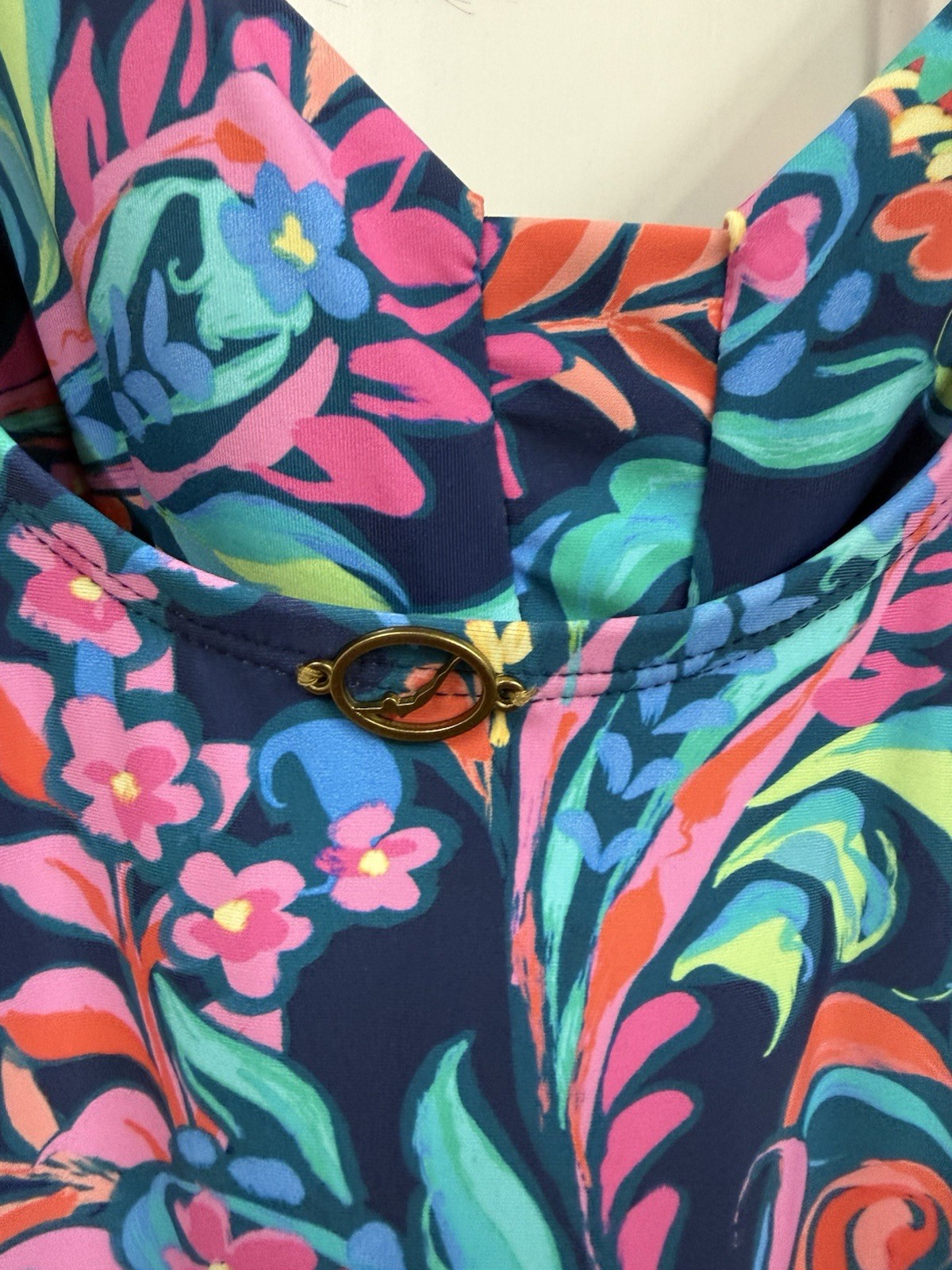 Jantzen Women’s One Piece Swimsuit Floral Multicolor Tummy Control Size 14