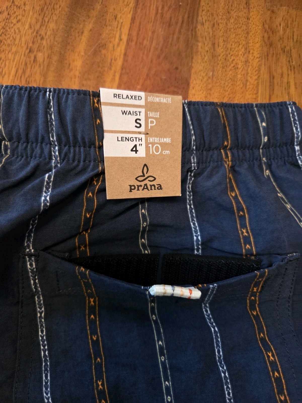 Prana Indio Heritage Shorts Mens Small Stormy Night Striped 4 Inch Inseam NEW