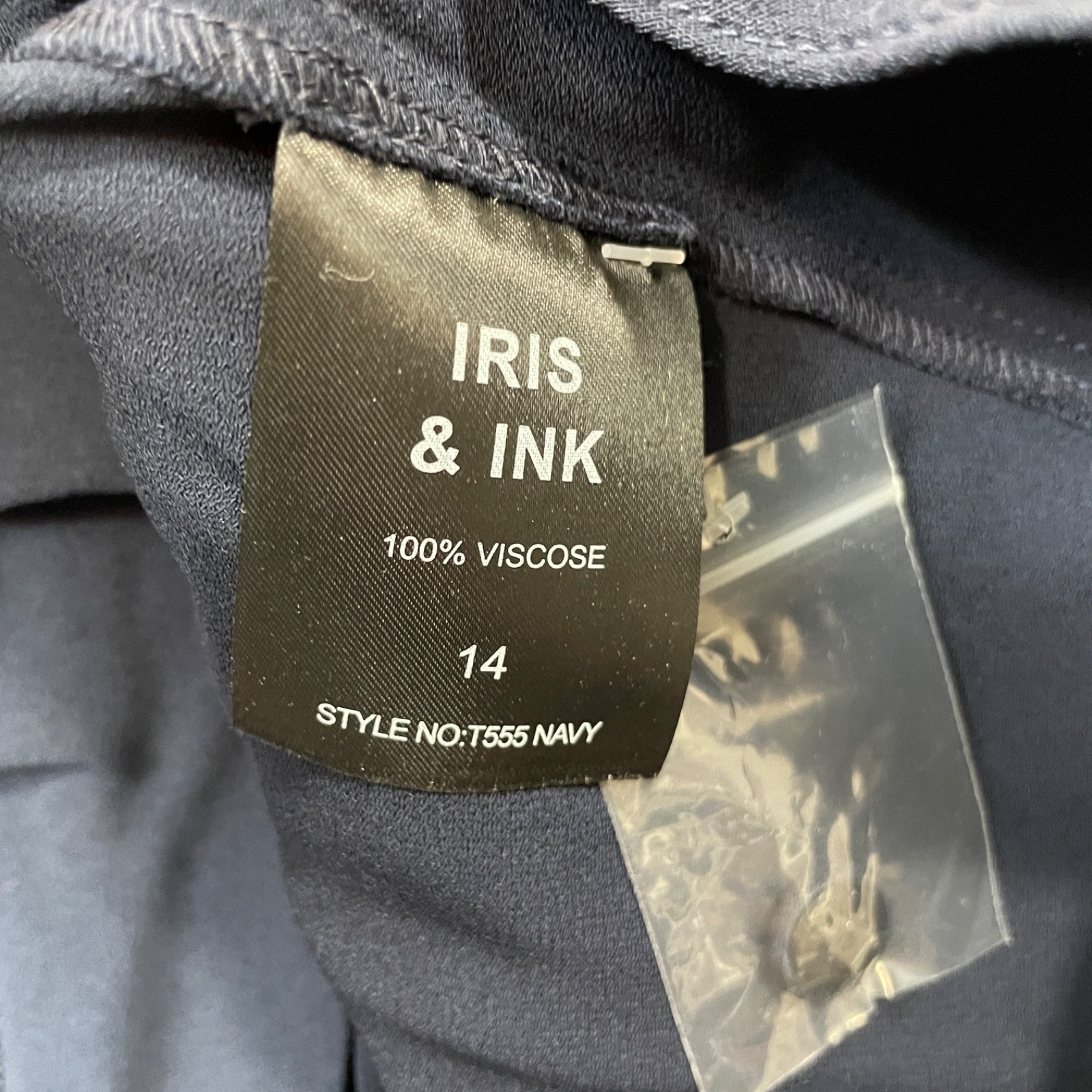 Iris & Ink New w/Tags Black 14 Zipper Back Blouse 100% Viscose