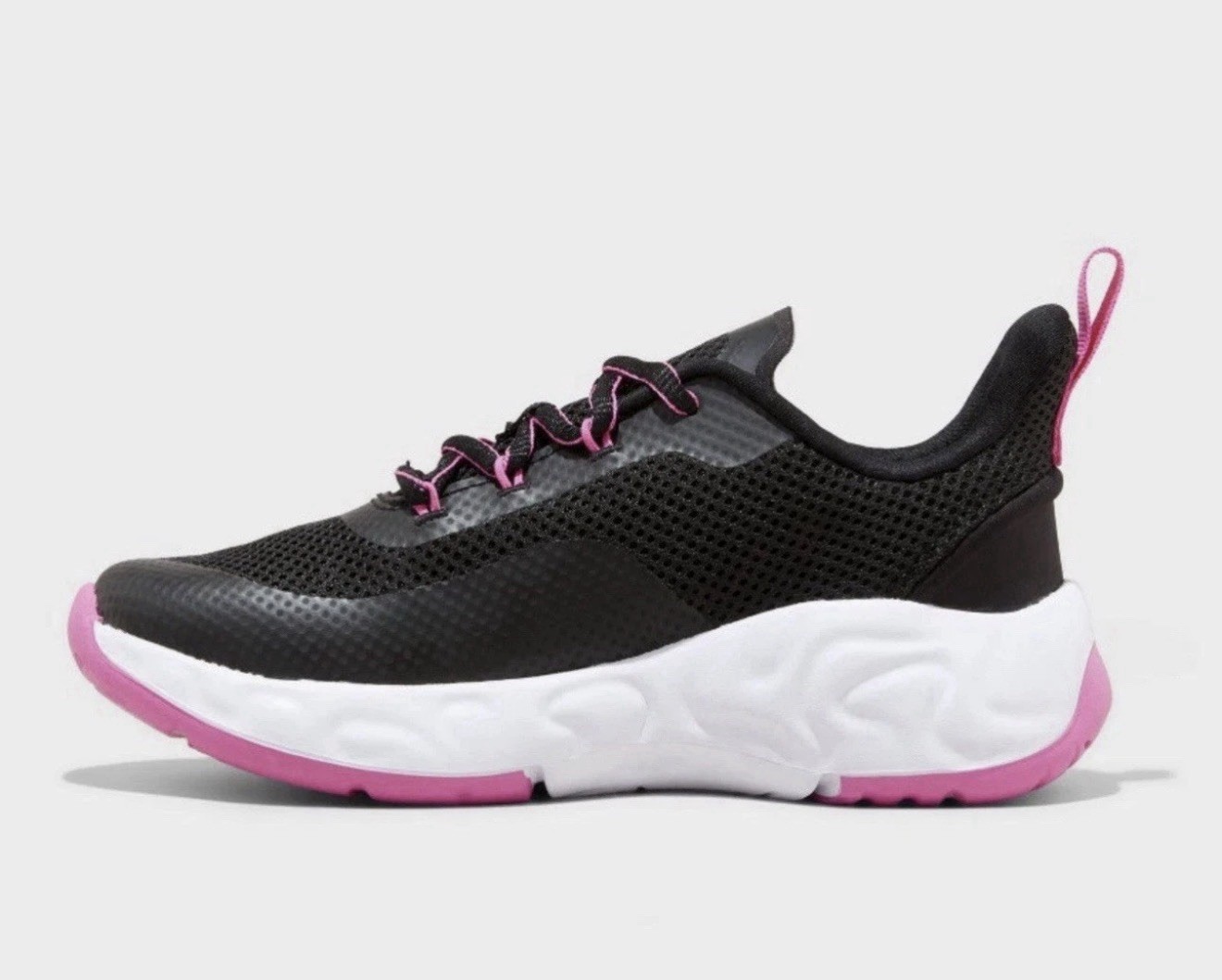 Kids All in Motion Camren Performance Sneakers Black Pink Size 6 New