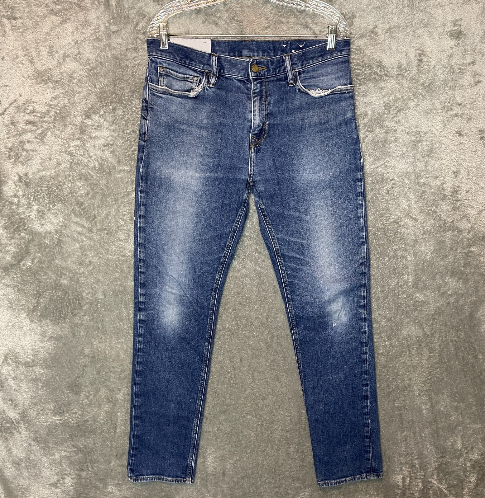 Banana Republic Men Slim Low Rise Stretch Worn In Distressed Denim Jean 33×31*
