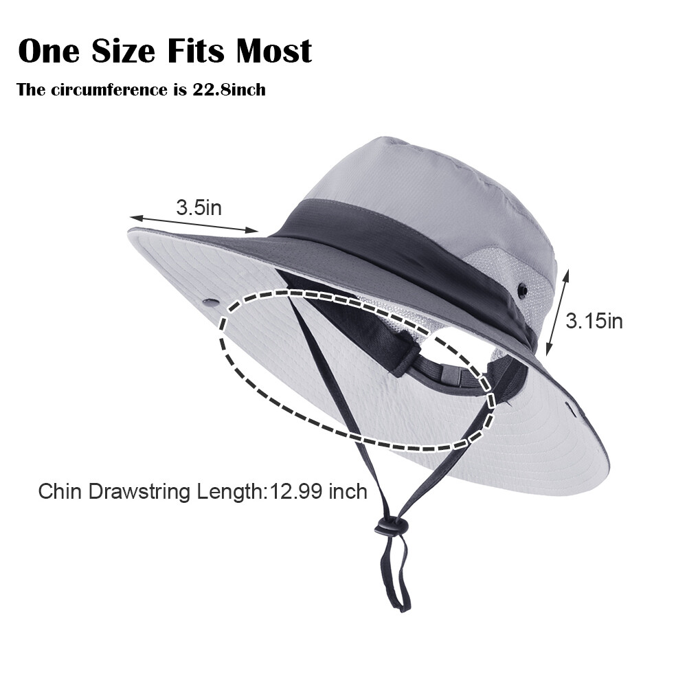 1/2Pack Womens Ponytail Sun Hat Bucket Wide Brim Boonie Beach Safari Cap Summer