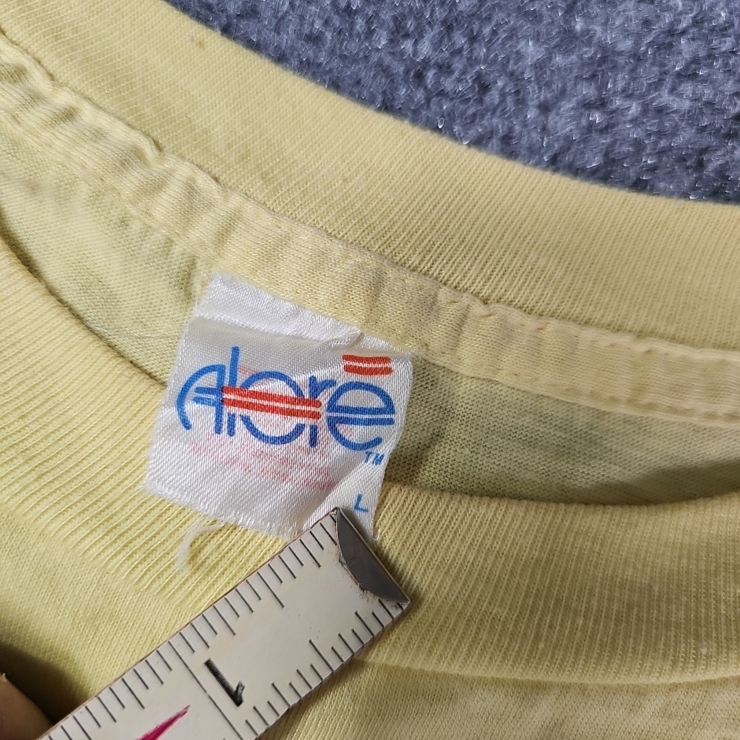 Vintage 80’s Single Stitch Bear Whiz Beer Humor Promo Yellow T Shirt Size Large
