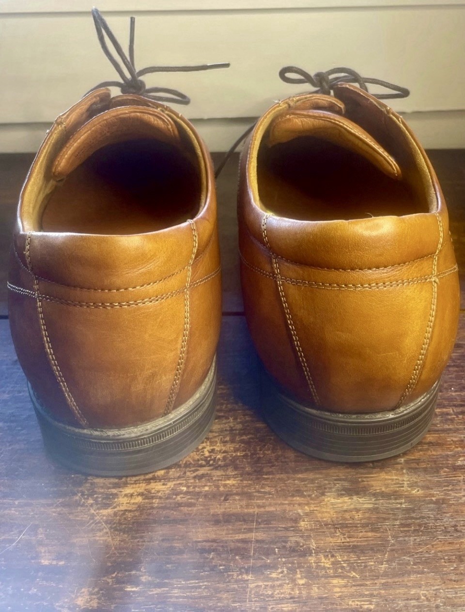 Florsheim Men’s Cognac Leather Oxford Dress Shoes Size 15D Lace Up