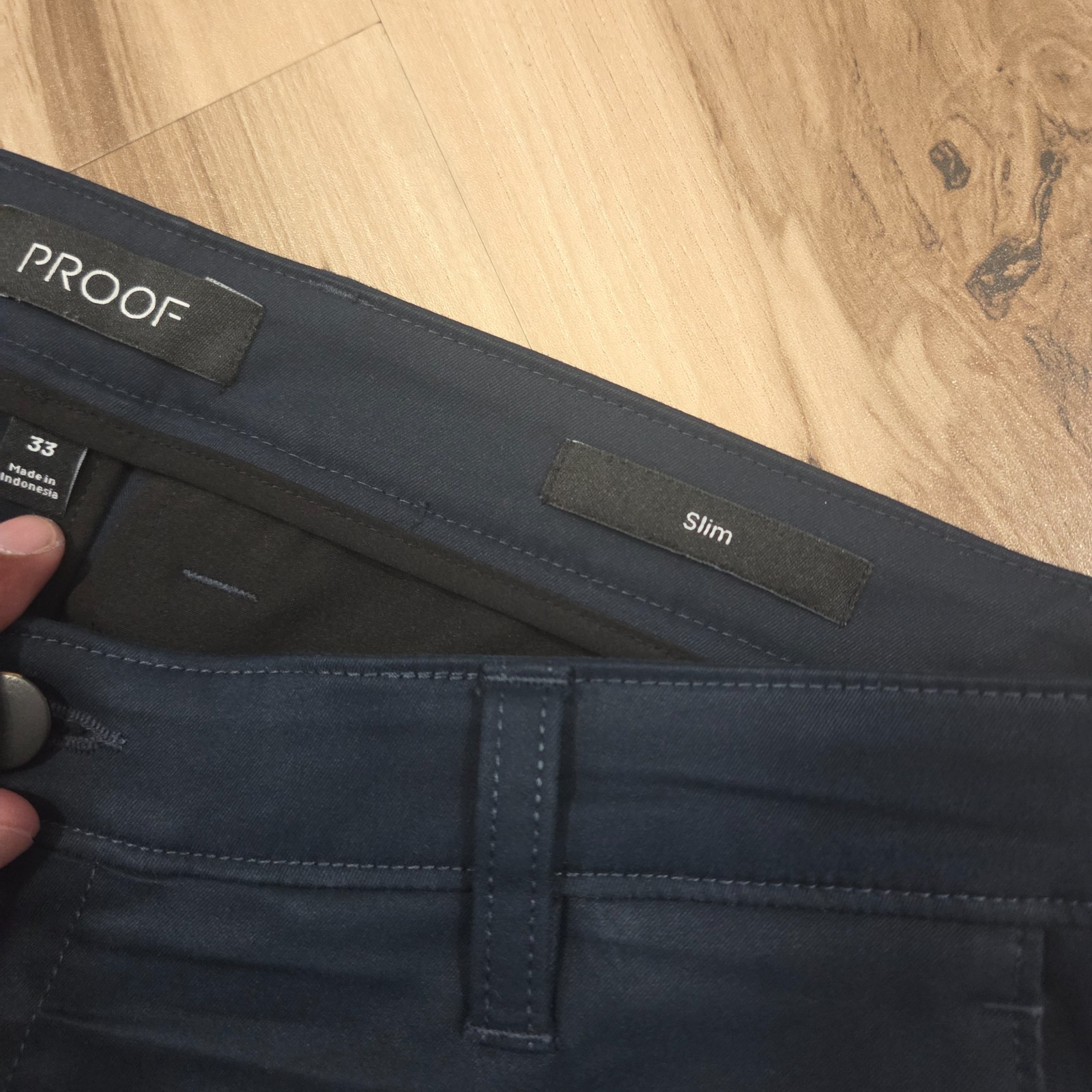 Proof Rover Pants Mens 33 Slim Fit Navy Blue Slate Technical Chino Trousers
