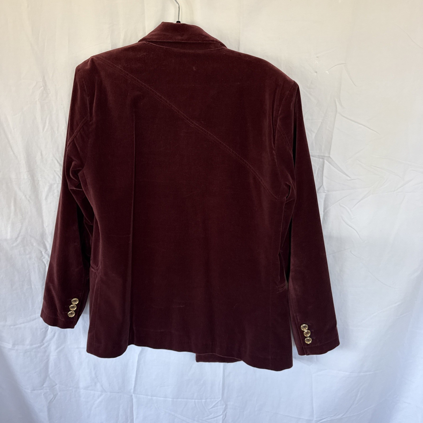 Volcom Velvet Blazer Jacket Men’s Large Burgundy Wine Red Double Breasted