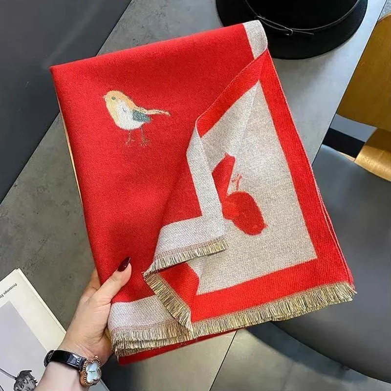 Women’s Thick Cashmere Feel Scarf Warm Printed Pashmina Shawl Winter Wrap