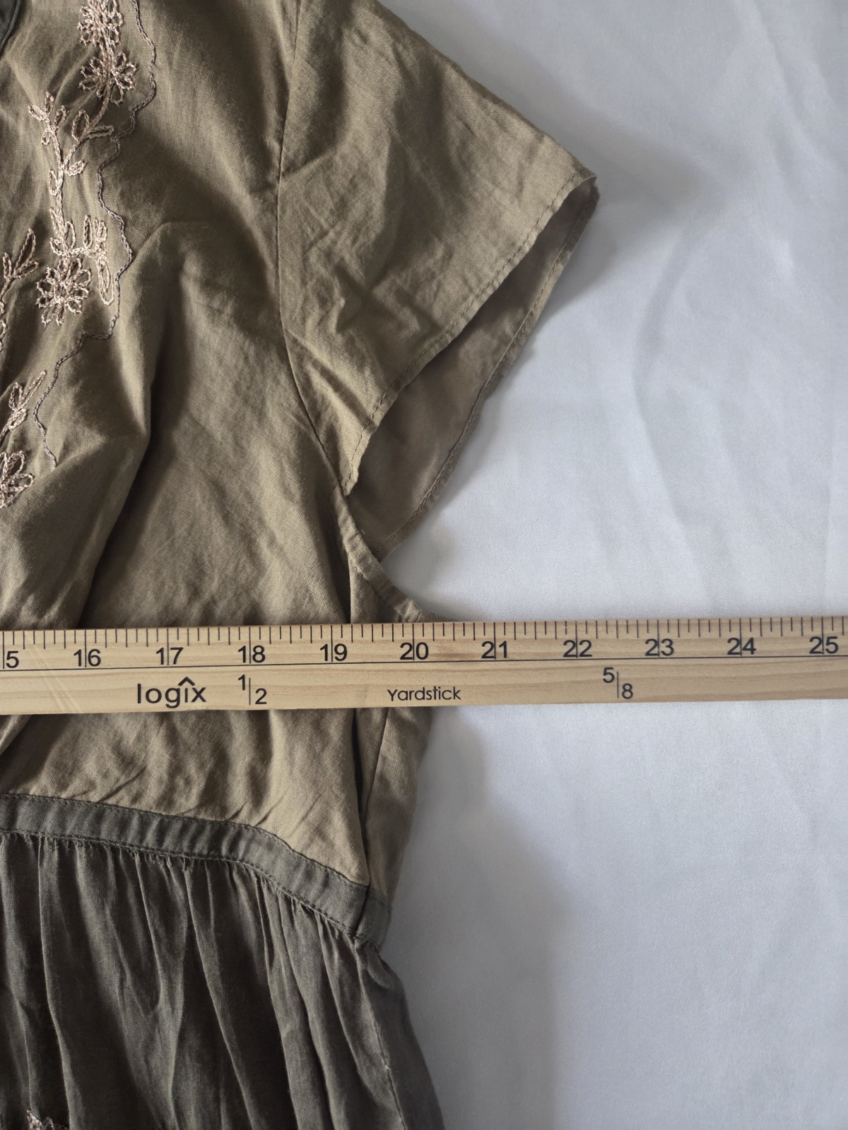 Axcess Liz Claiborne XL Boho Cottagecore Embroidered Babydoll Peasant Top