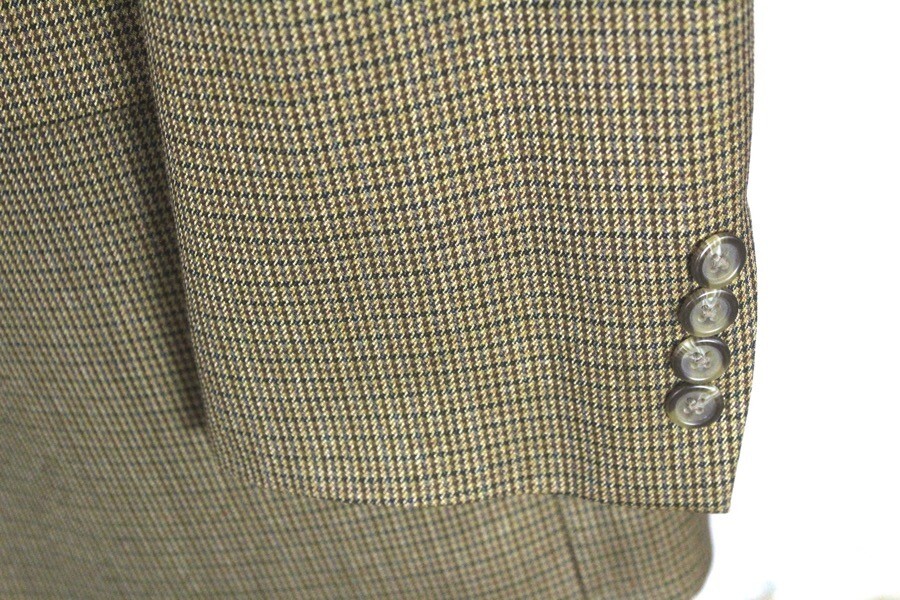 vtg mens brown Ralph Lauren houndstooth blazer jacket sport suit coat wool 42 L