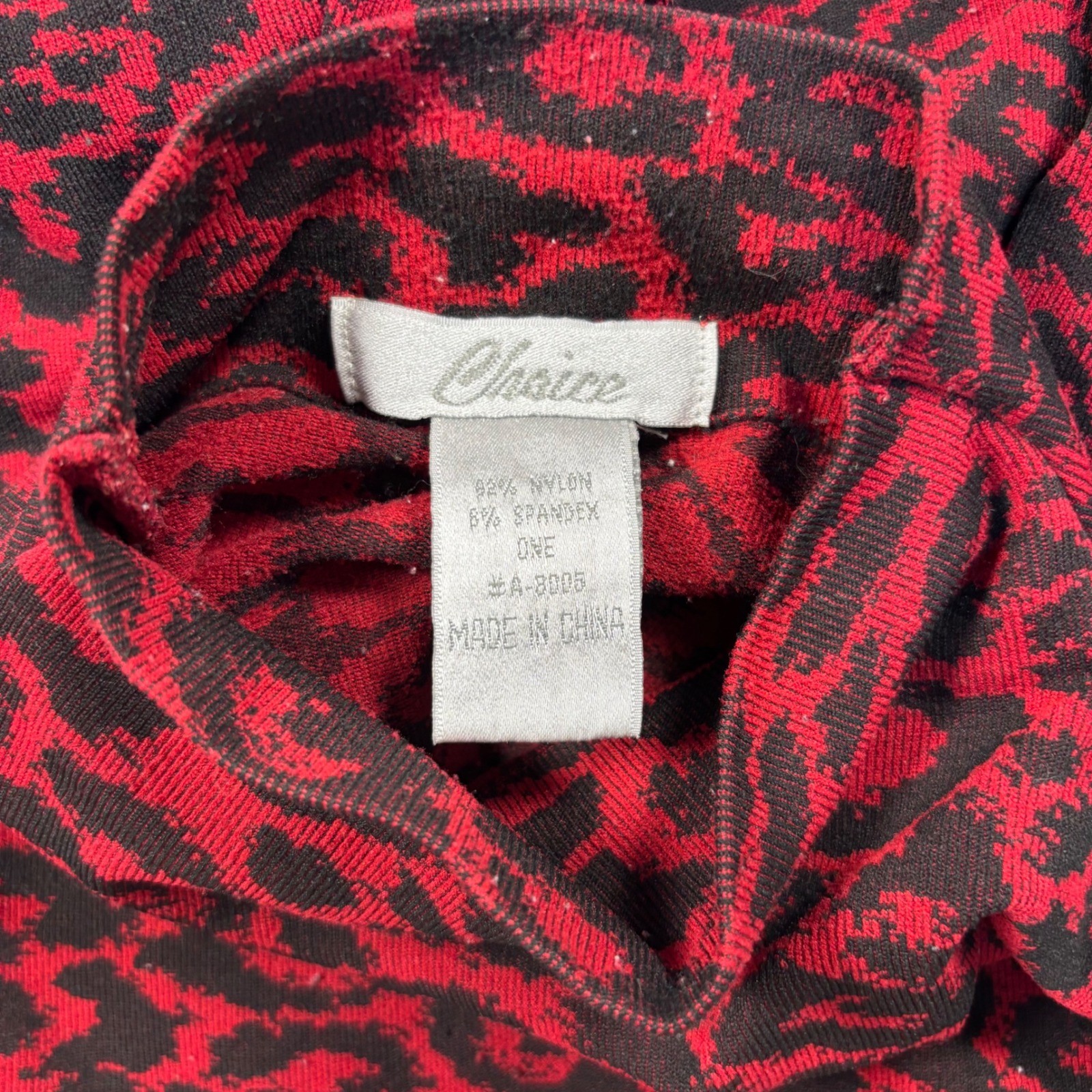 choice black red leopard print turtleneck blouse fitted Y2K coquette chic gothic