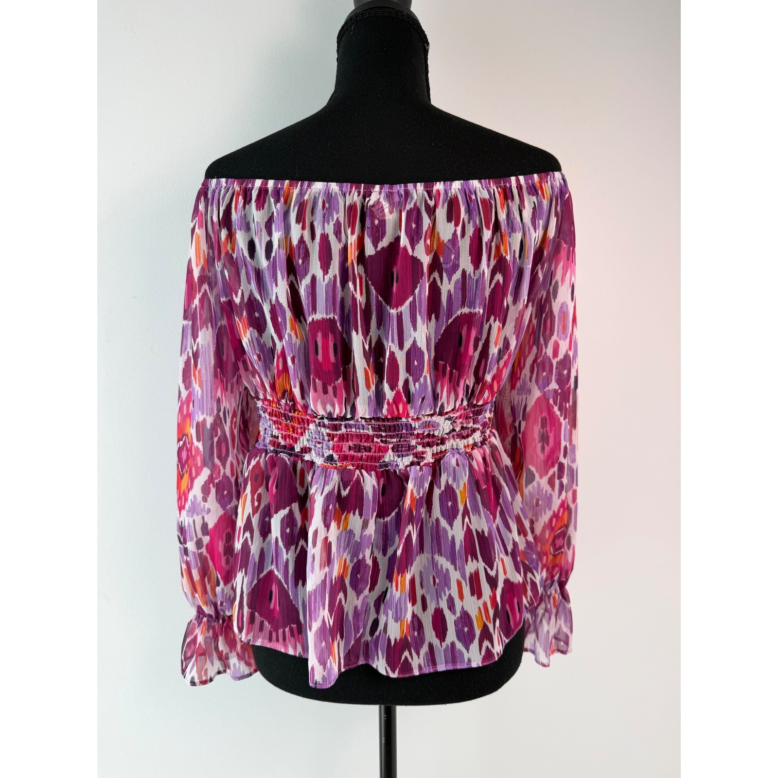 Boho Festival Y2K 2000s Mermaidcore Sheer Off the Shoulder Blouse Peplum 10