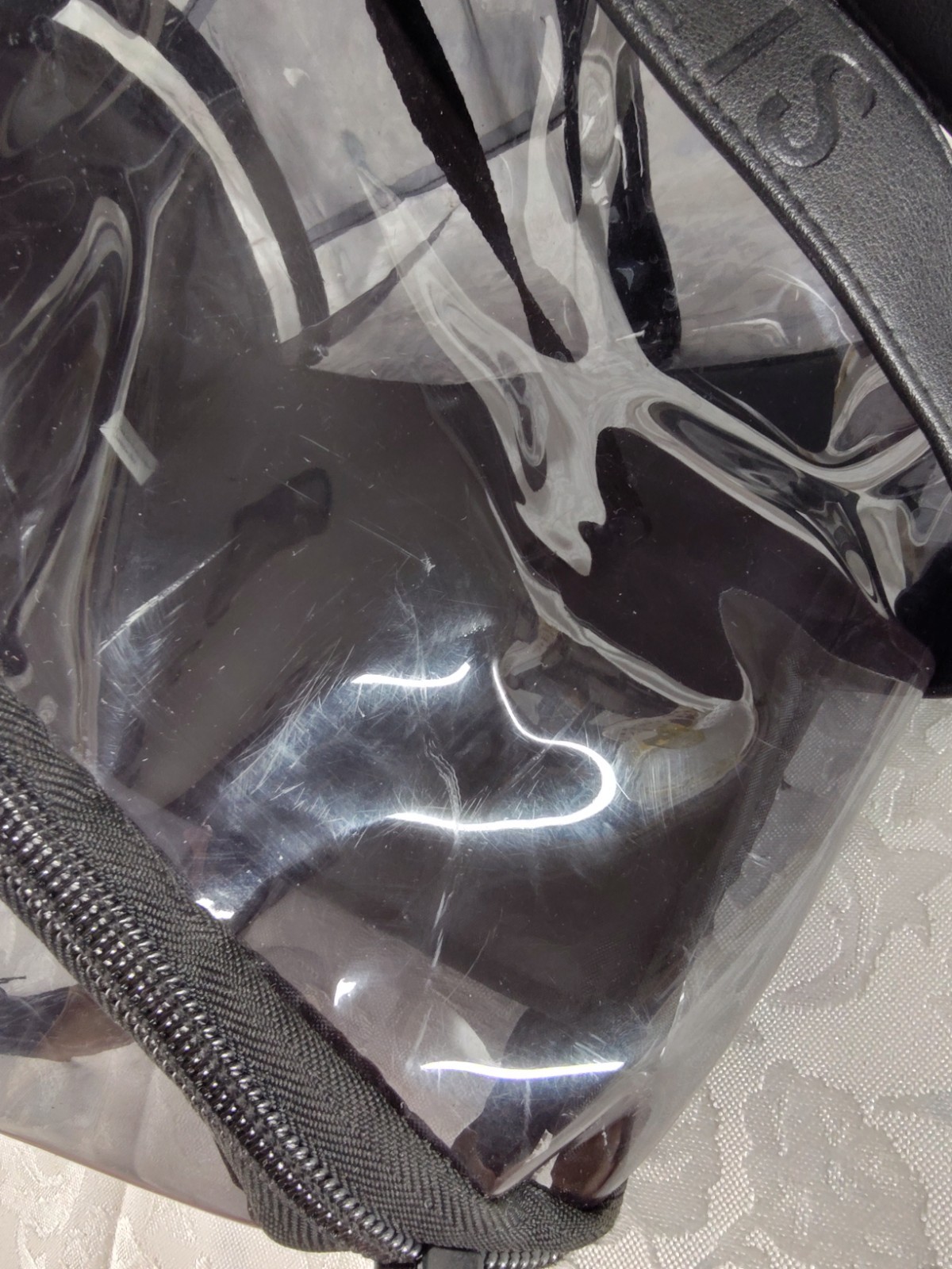 Beis Black & Clear Transparent Duffel Gym Travel Weekender Bag ST42