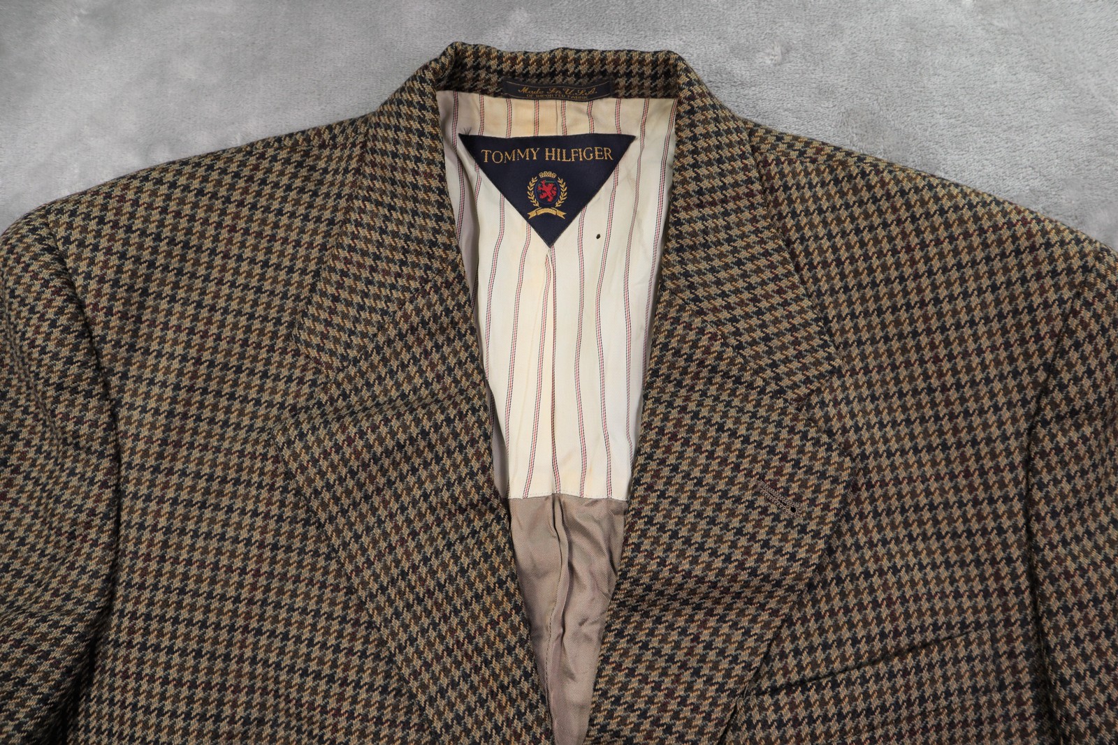 Tommy Hilfiger Sport Coat Men’s Medium Hounds Tooth Tweed 3 Button Notch Lapel