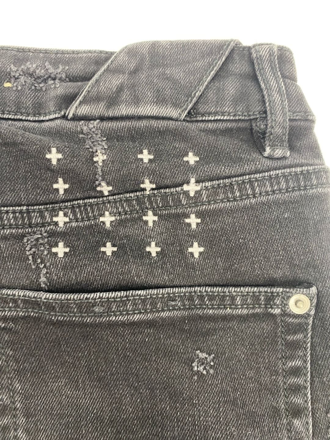 Ksubi Chitch Boneyard Black Distressed Slim Jeans Size 33 inseam is 31”