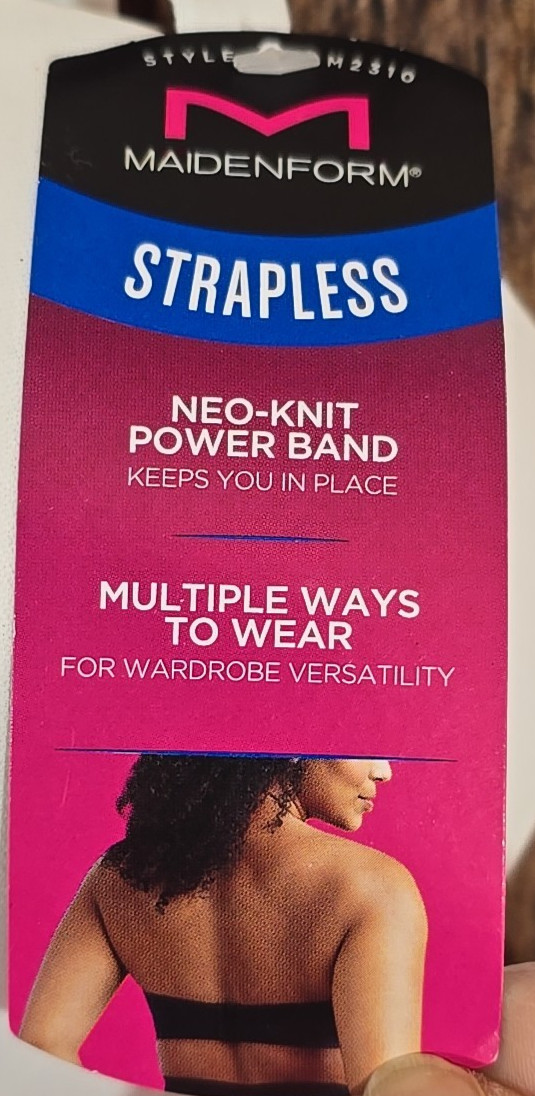 Maidenform DM2310 Full Coverage Strapless Bra Multi Wear White Soft No Poke 34D