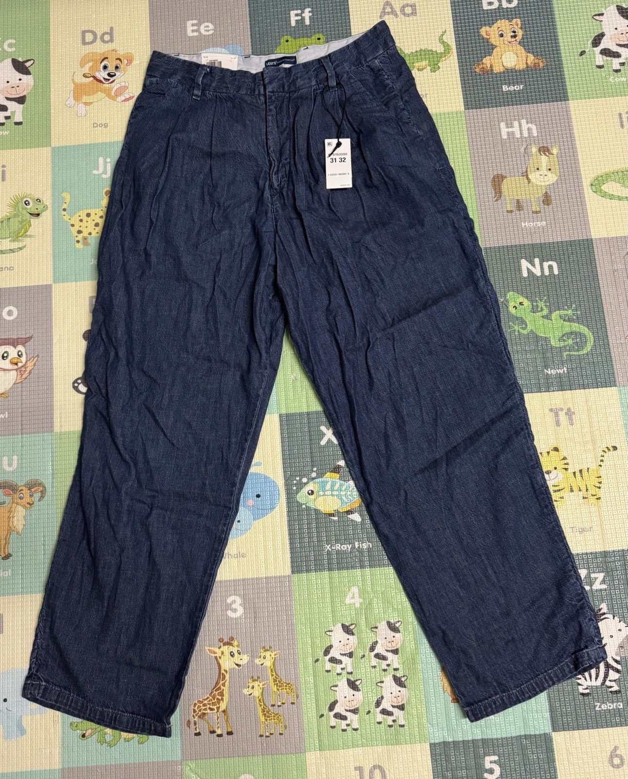 Levi’s Made & Crafted Baggy Trouser Mens Sz 31×32 Dark Blue Denim Jeans NEW $168