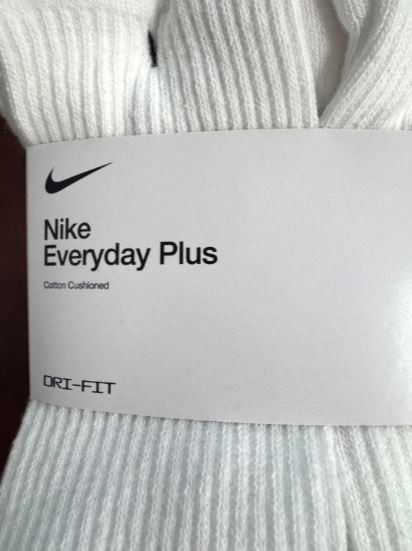 Nike Youth Crew Socks, Everyday Plus Cushioned SX6897-100 Medium 5y-7y, 6 PAIRS