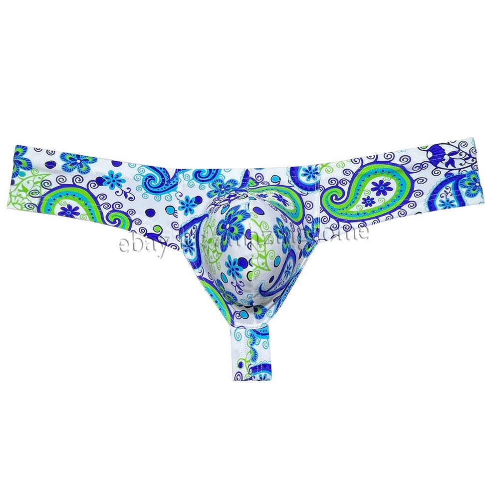 Men’s Printed Ultra Cheeky Brazilian Bikini Underwear Contour Pouch Boxer Briefs