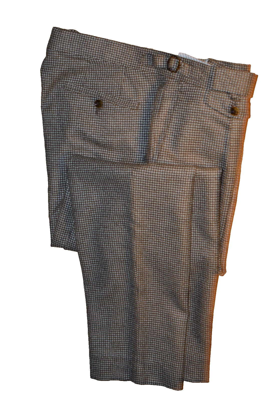 SuitSupply Brentwood Brown Houndstooth Angelico Wool Dress Pants Trouser 36×29.5