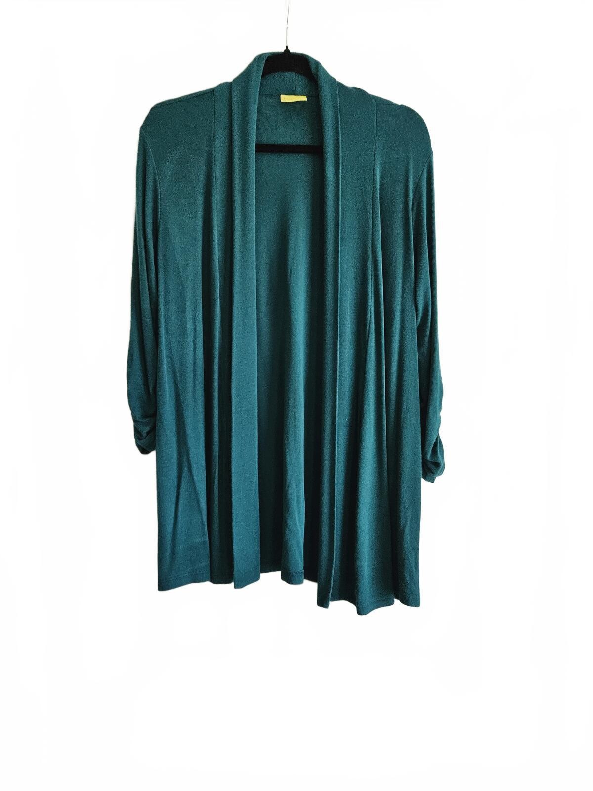 MOD Active Teal Open Front Cardigan Sweater, Size M