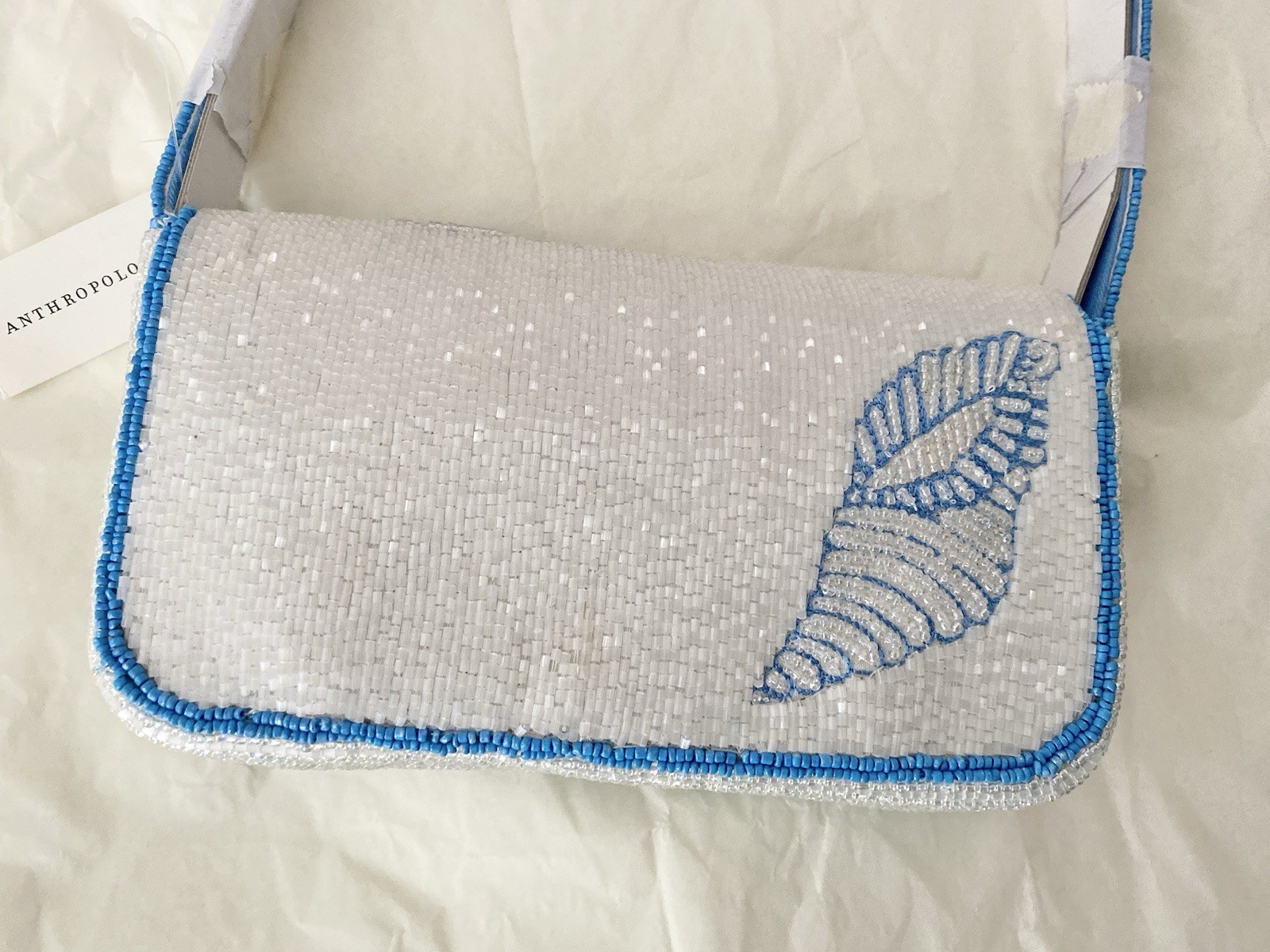 Anthropologie The Fiona Beaded Bag Icon Edition Clam Shells – NWT