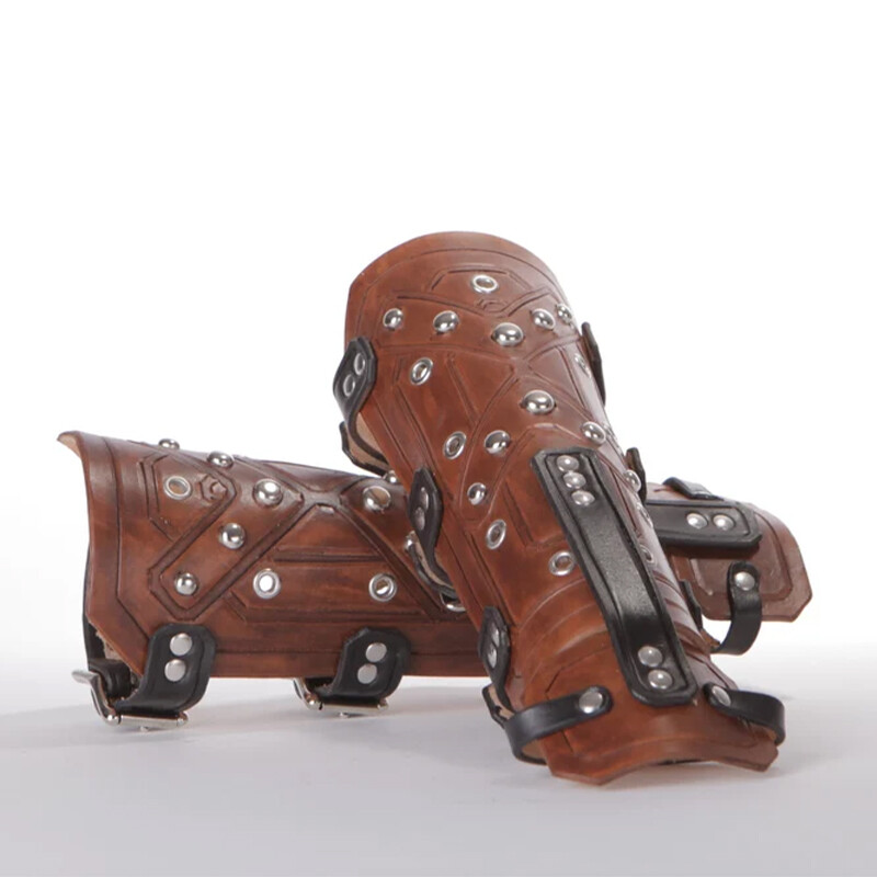 Medieval PU Leather Armor Wristband Rivet Gloves Gothic Cosplay Accessories