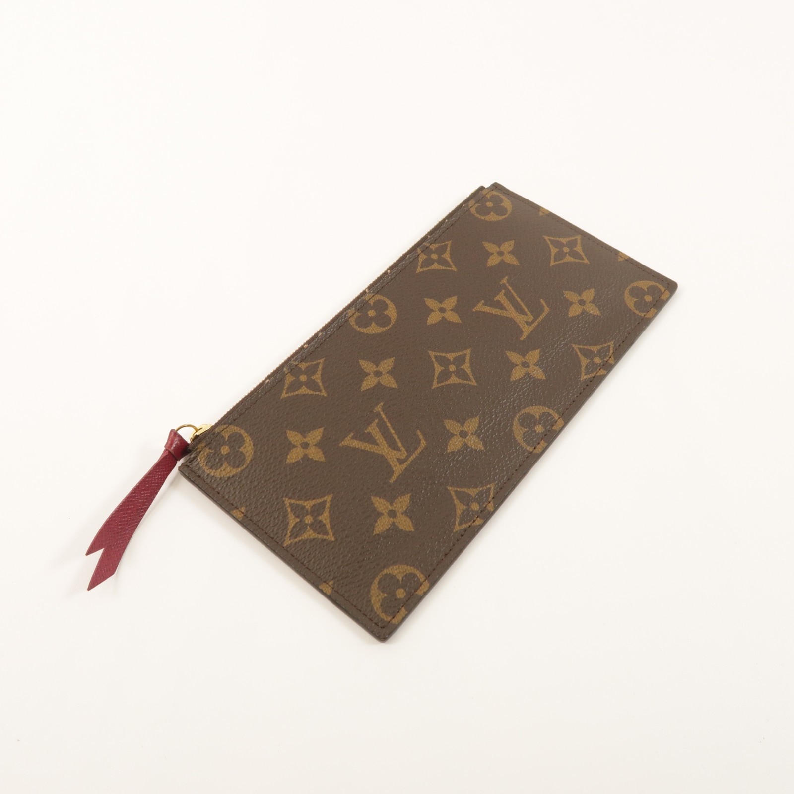 LOUIS VUITTON GHW Felicie Pochette Chain Shoulder Bag M81896 Monogram Brown Red
