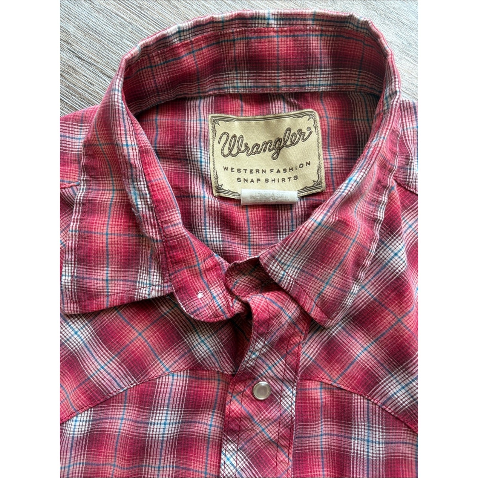 Vintage Bundle Wrangler Pearl Snap Men’s Plaid Shirt cowboy western L