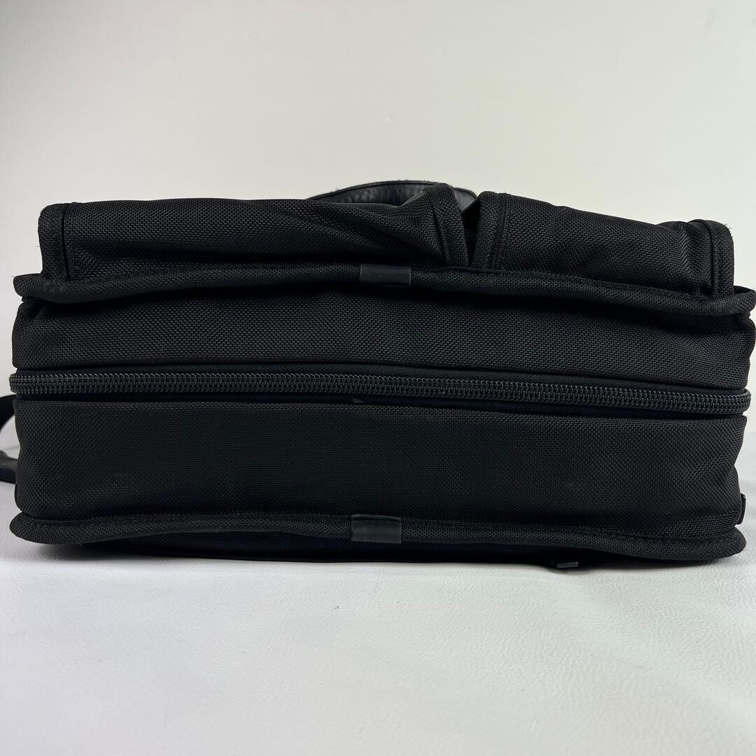 TUMI 2 Way Expandable Nylon Leather Business Bag Briefcase Black 26141DH Auth