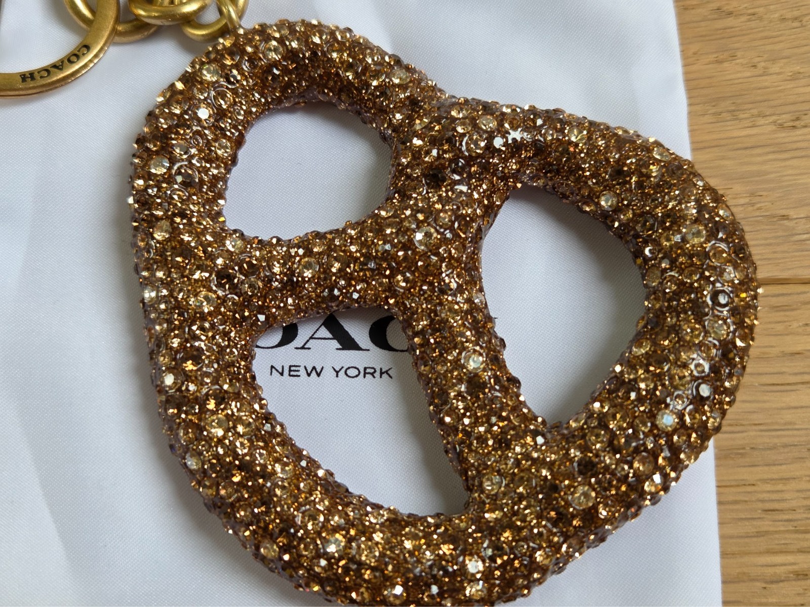Coach Large Crystal Pretzel Bag Charm | CCY89 | Brand New