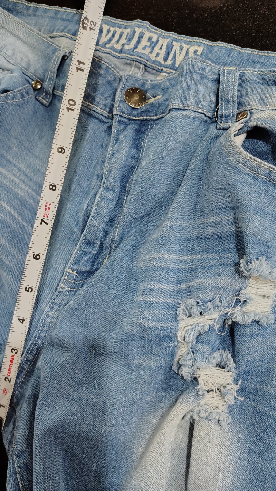 women’s VIP Jeans light blue denim distressed jeans size 21/22 plus