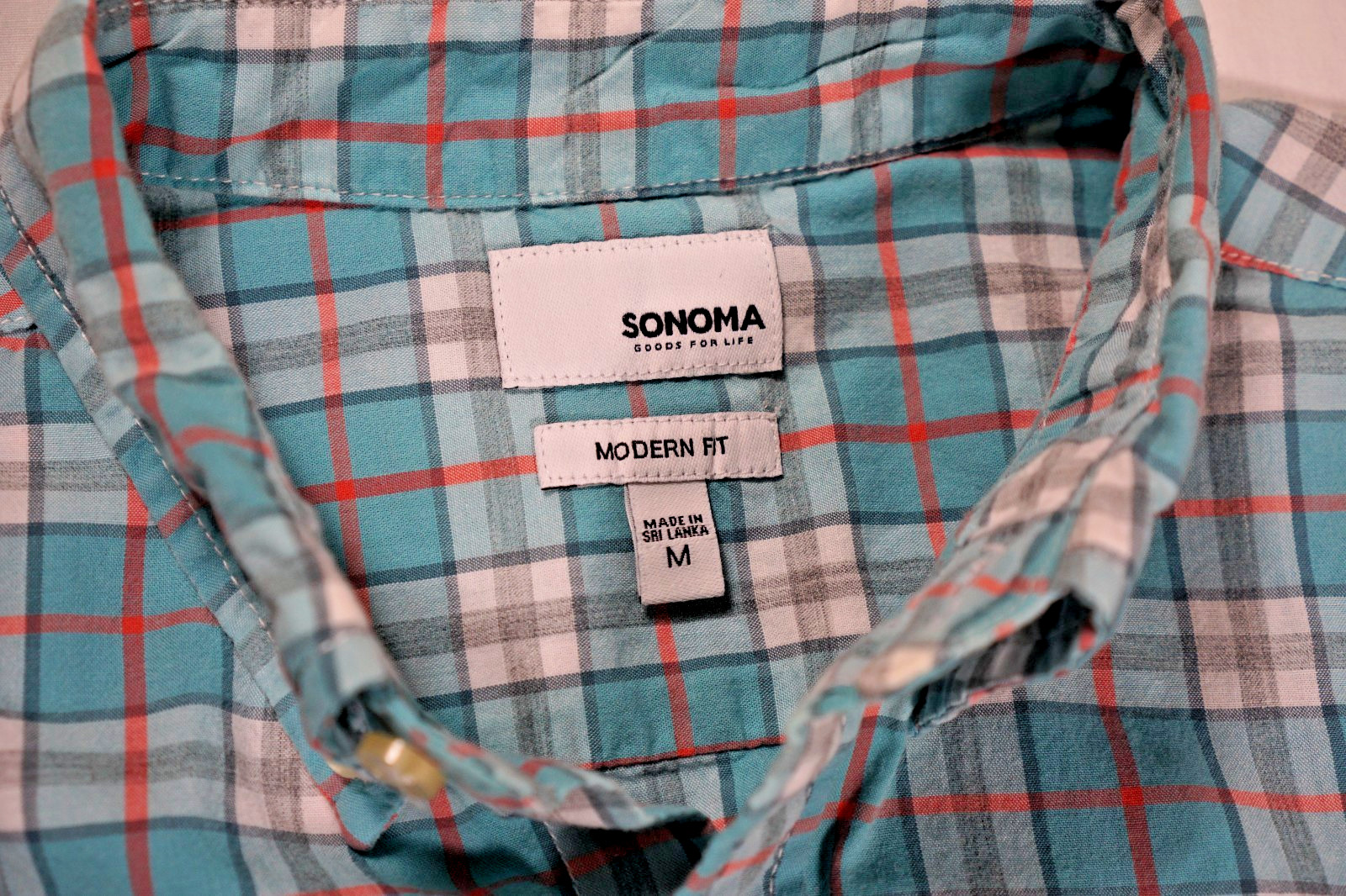 Sonoma Good For Life Button-Down Shirt Men’s Med. long Sleeve Plaid