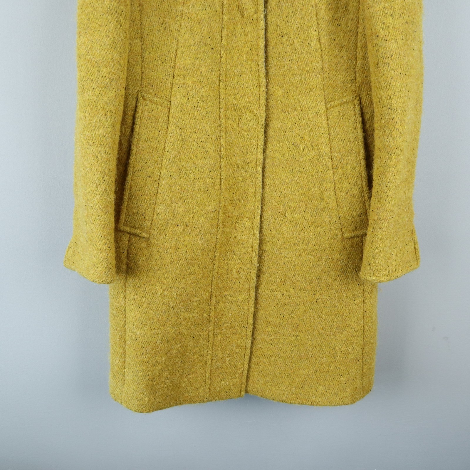 AKRIS Womens Yellow Wool Alpaca Coat Jacket Size US6 D36 F38