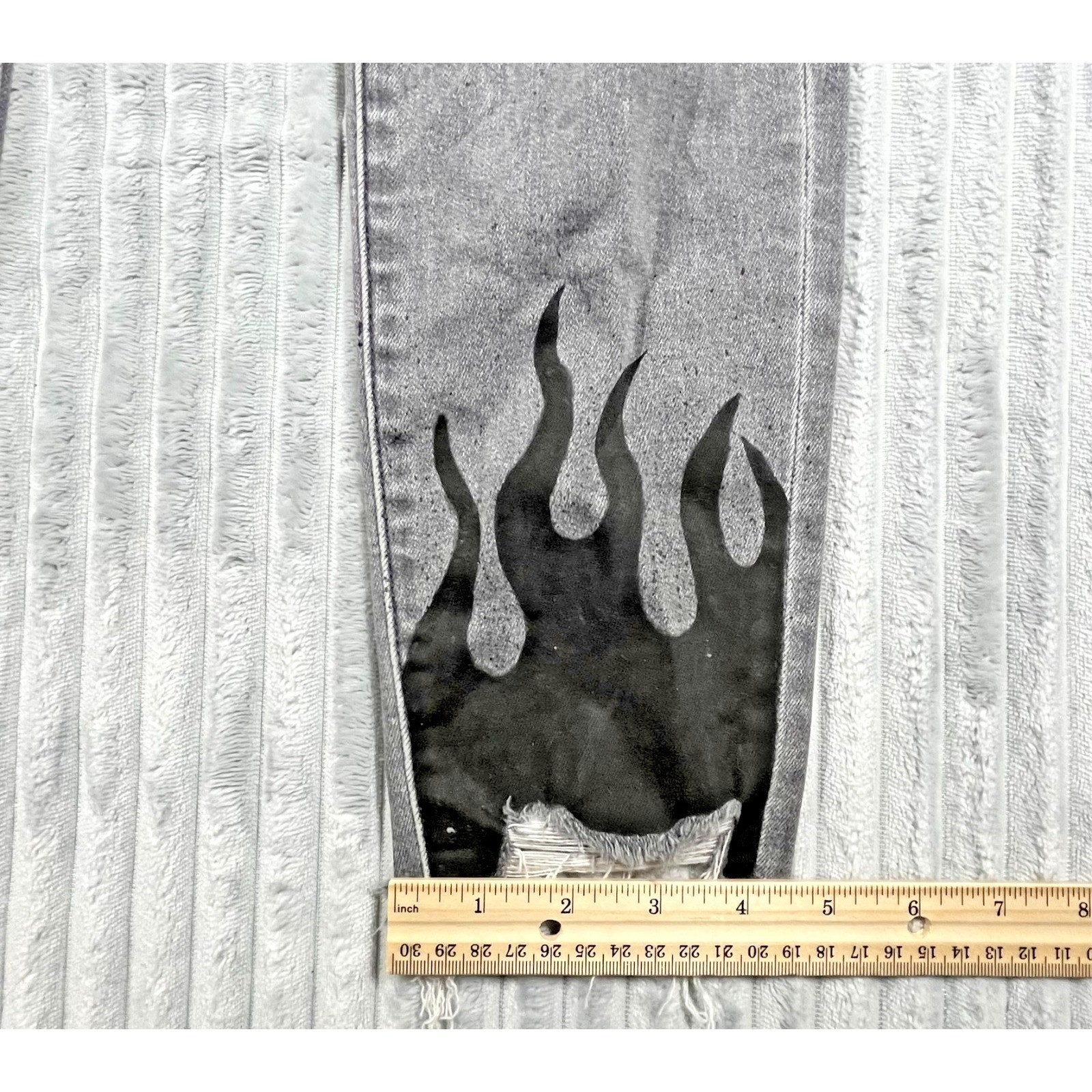 American Eagle Super Hi Rise Jegging Women’s 8 Long Distressed Flame Hem Pockets