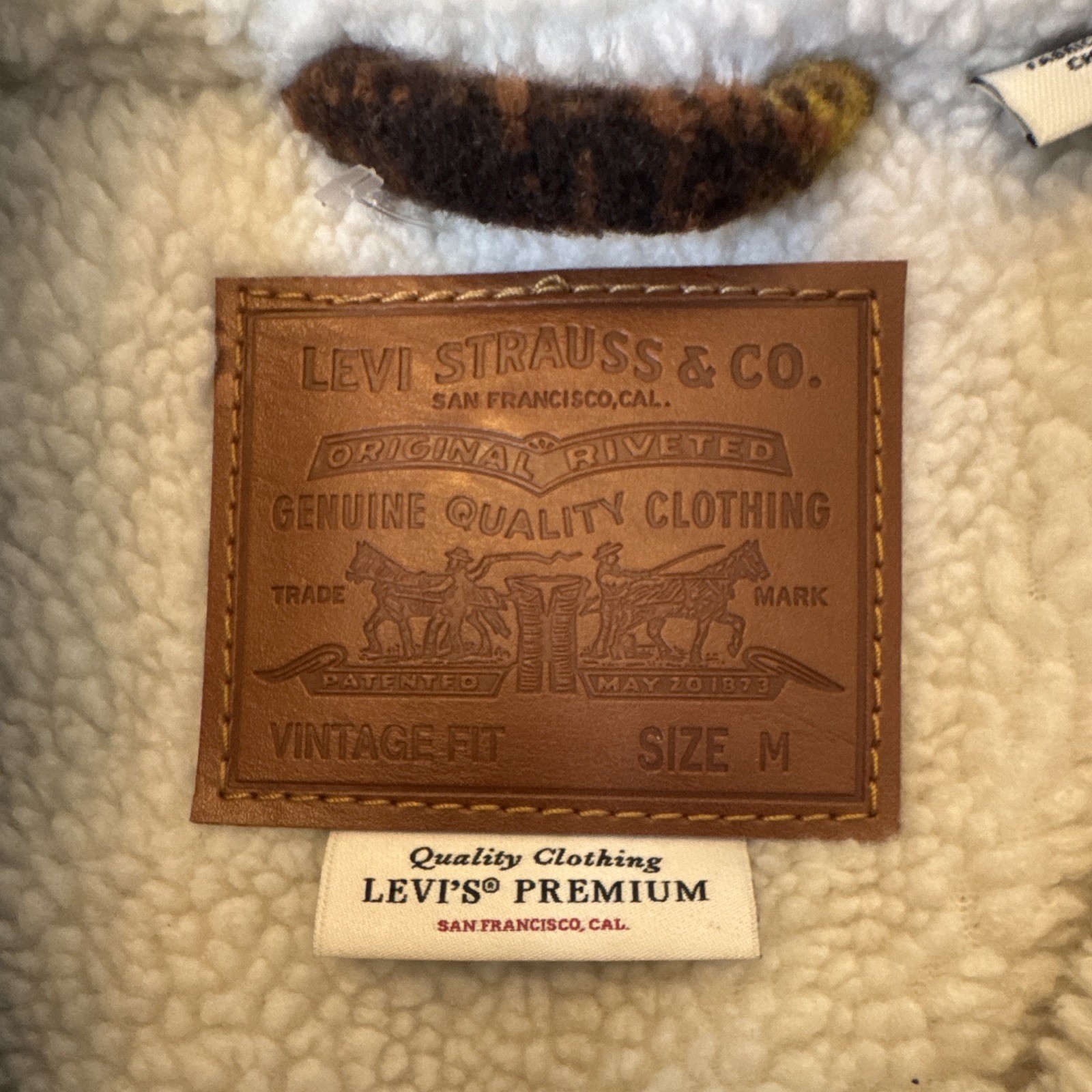 Levi’s Premium Vintage Fit Lined Plaid Jacket Yellow Brown White Medium