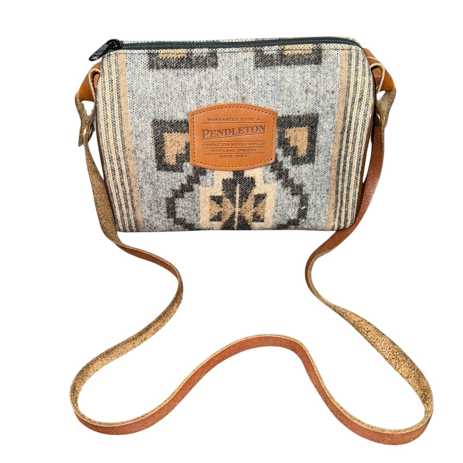 Vtg. 90’s Pendleton Woolen Mills Crossbody Bag Southwest Aztec Pattern Pre-Owned
