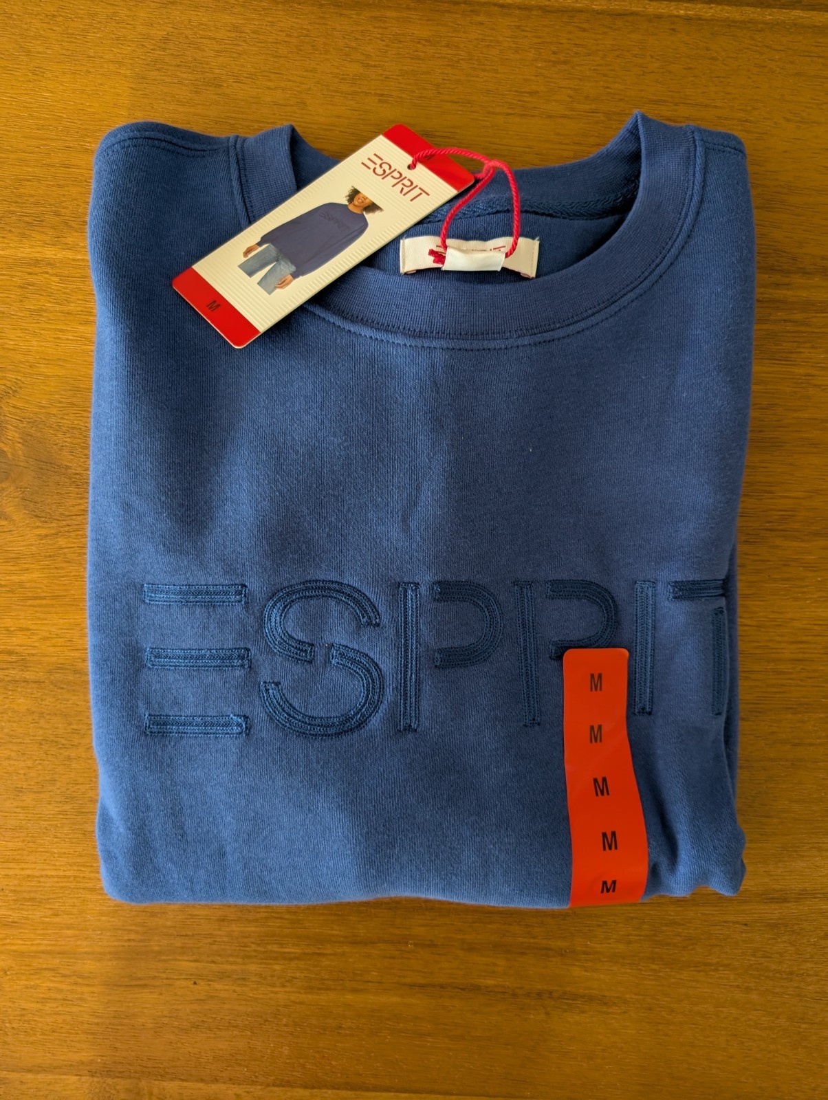 NWT ESPRIT Women’s Fleece Logo Crewneck Sweatshirt Blue M Medium Costco