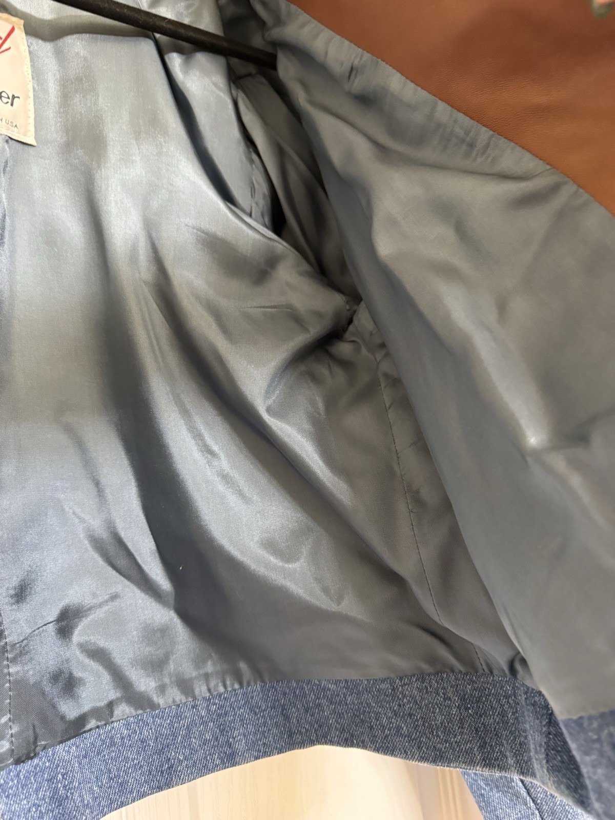 diamond denim & leather jacket