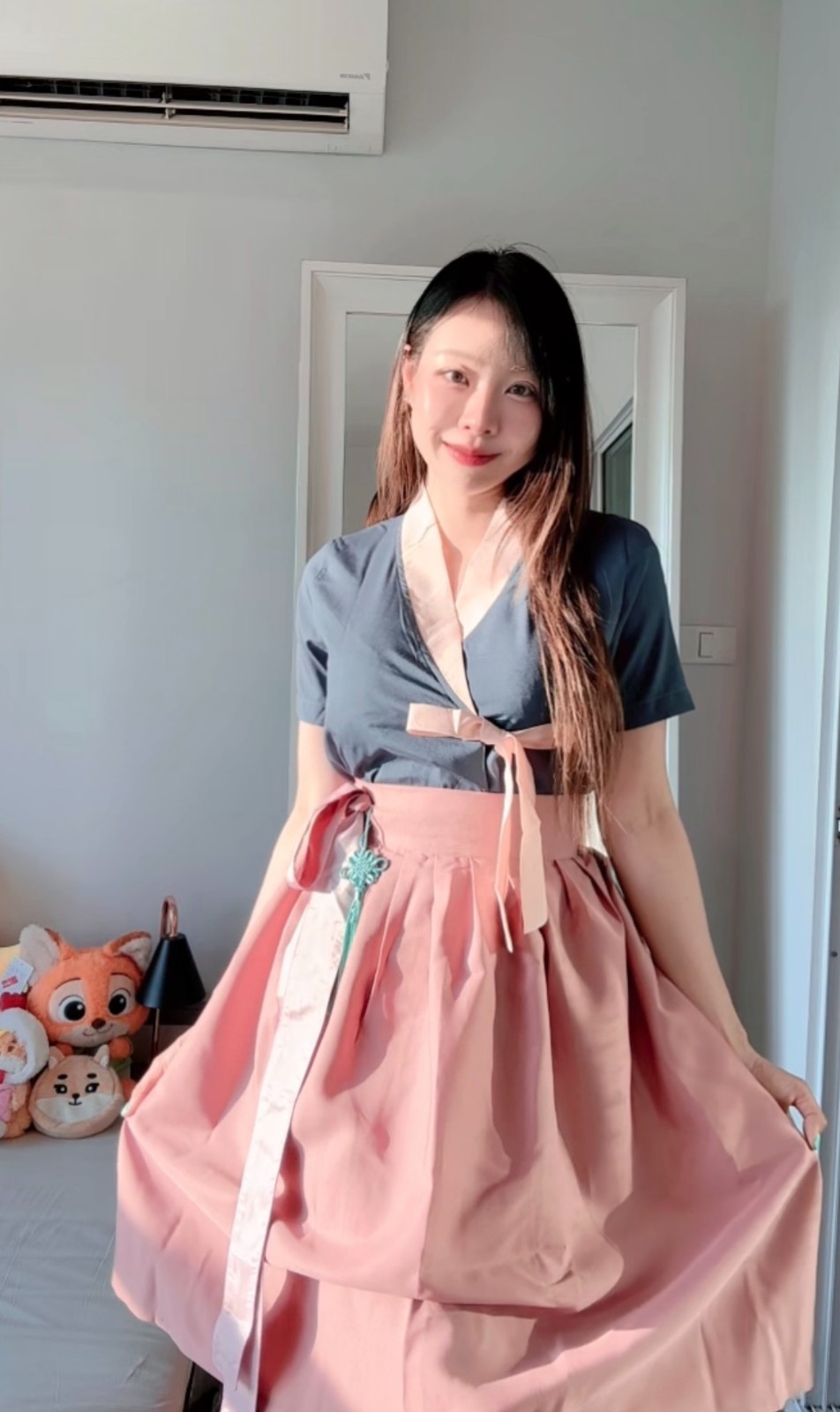 Modern Hanbok Set (Shirt+Skirt+Tassel) Minimal Timeless Design 생활한복 Boraunnii