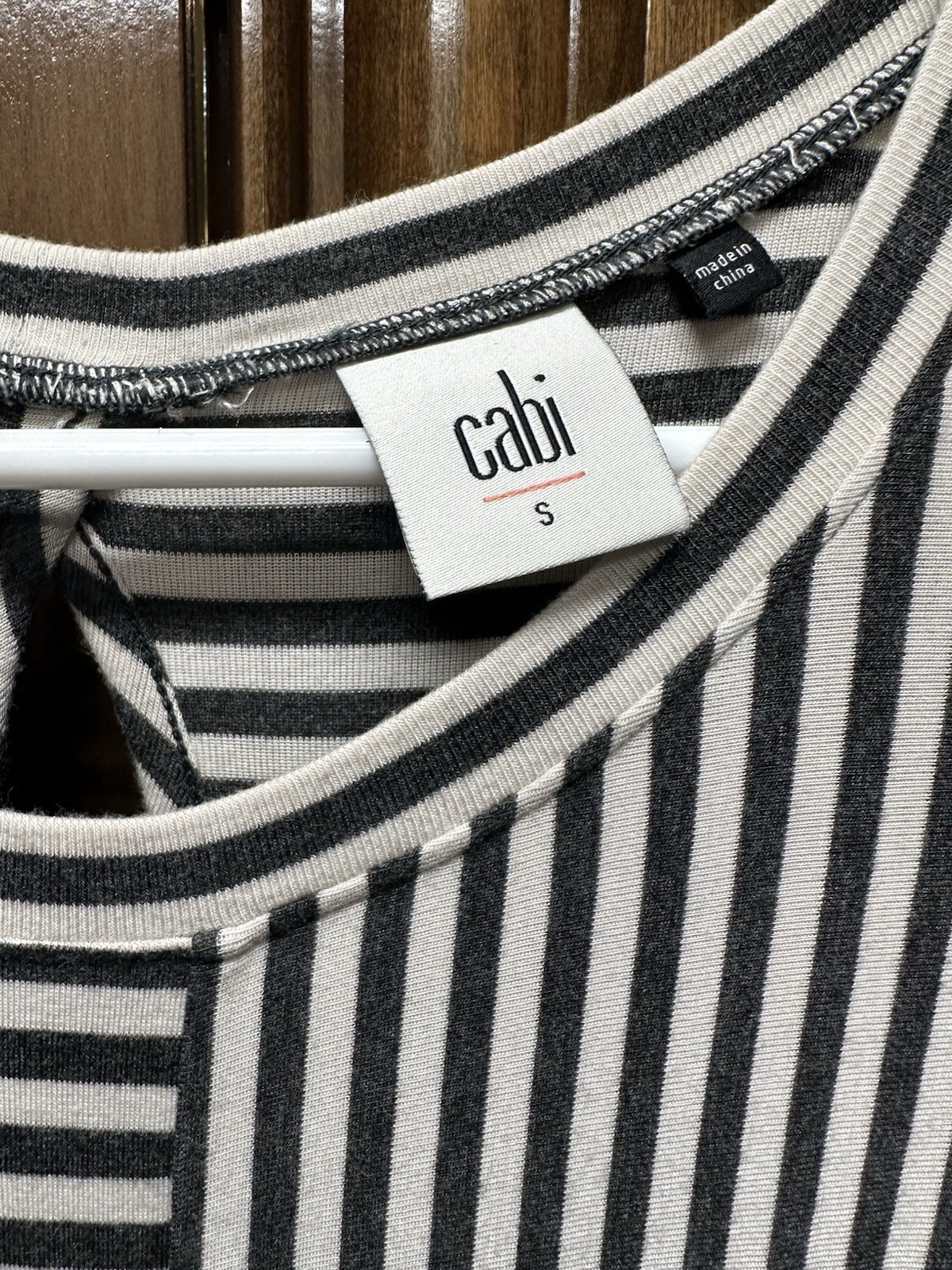 Cabi Small Sleeveless Black White Tank