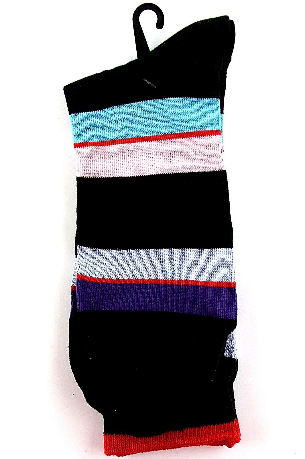 Men’s Casual Socks Goldstar Fashion Cotton Blend Wide Striped Red Top Footwear