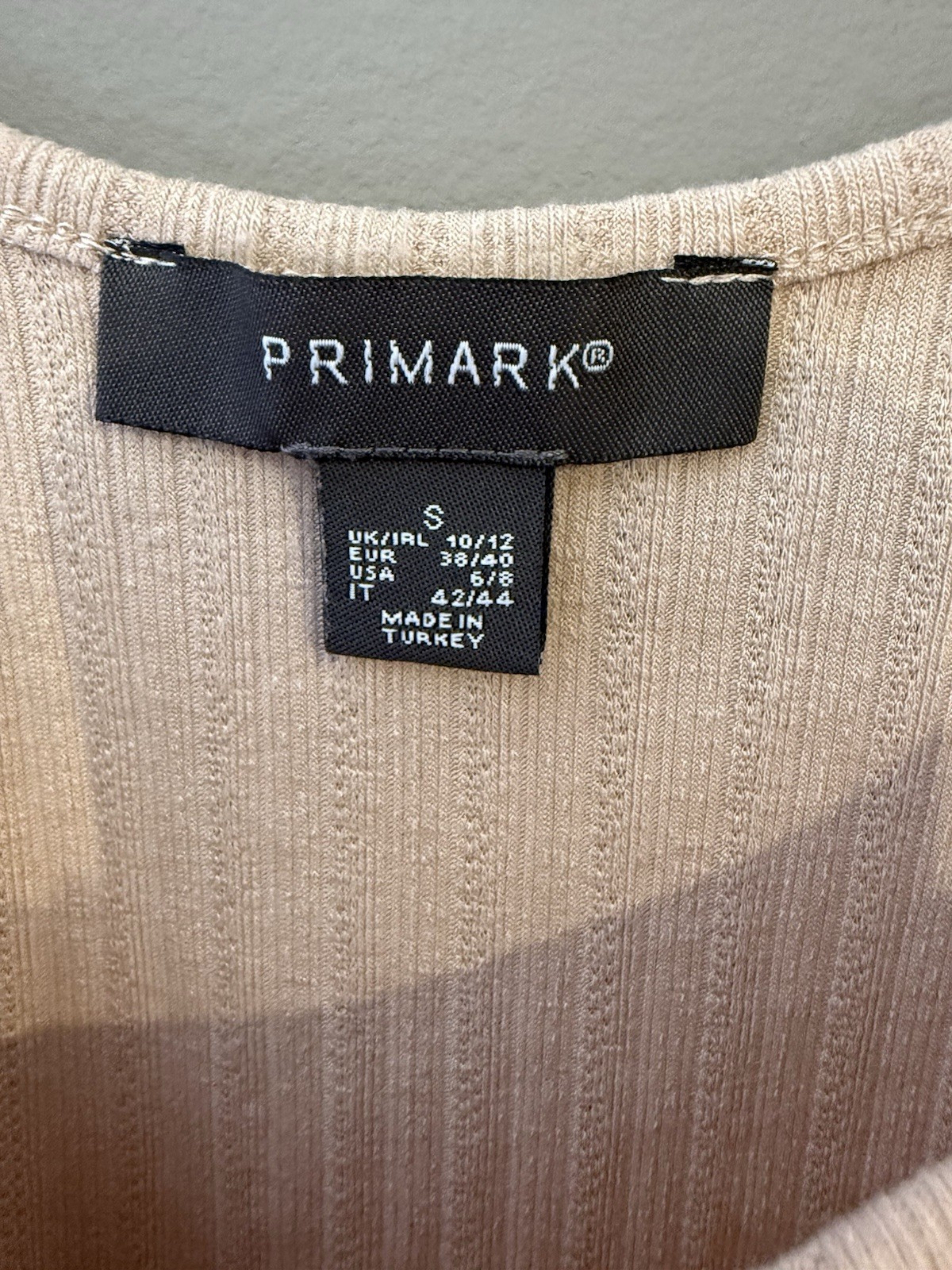 Primark Beige Pink Ribbed Crop Top Size S New Without Tags Casual Top
