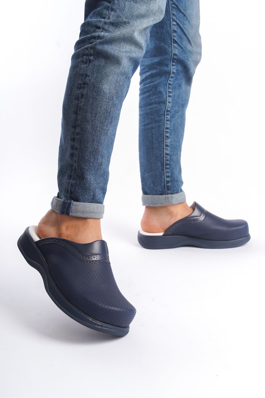 Positive Navy Men Classic Perforated Clogs